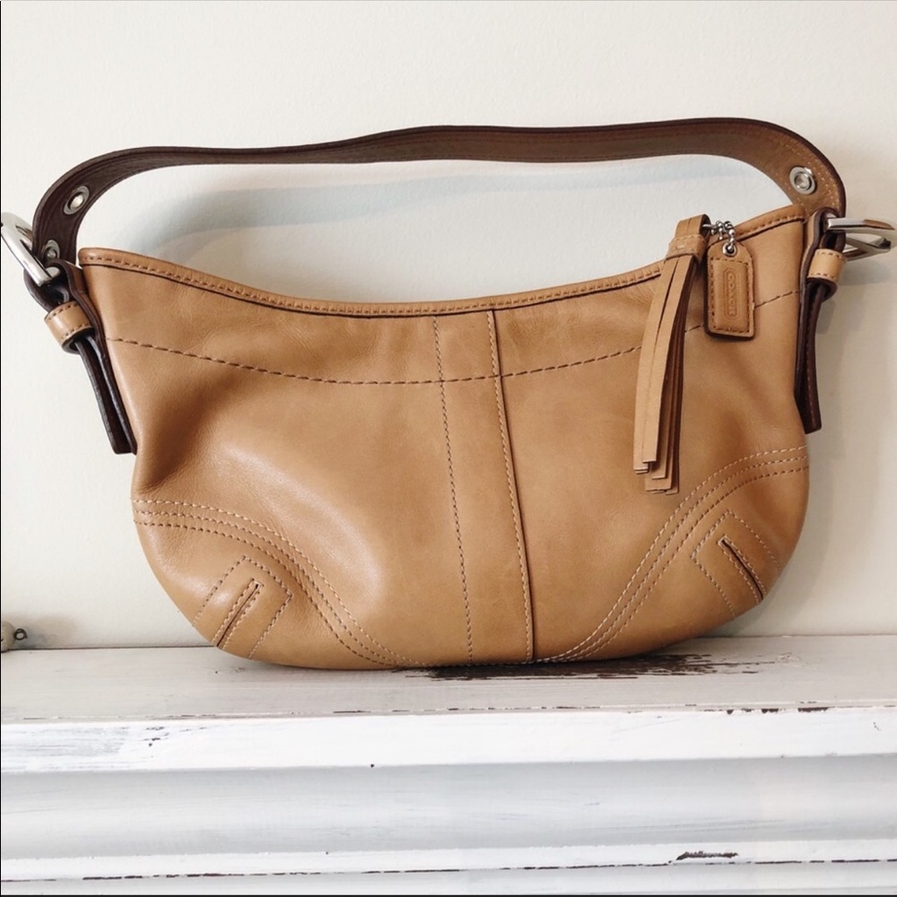 Coach Hobo Brown Leather Bag with silver hardware